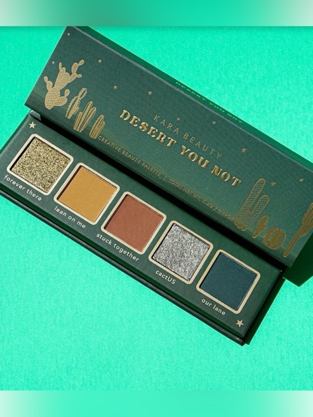 Kara Beauty 'Hitting the Outdoors' Eye & Lip Set - Green & Gold Packaging